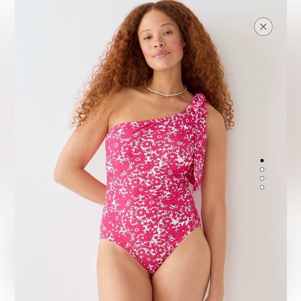 Bow One Shoulder One Piece in Blushing Meadows